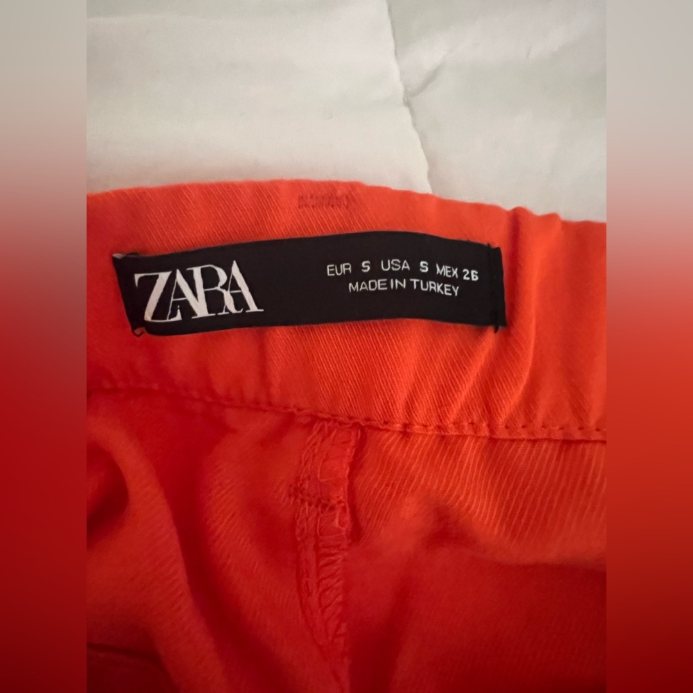 Zara Orange Shorts Size Small - Picture 5 of 9